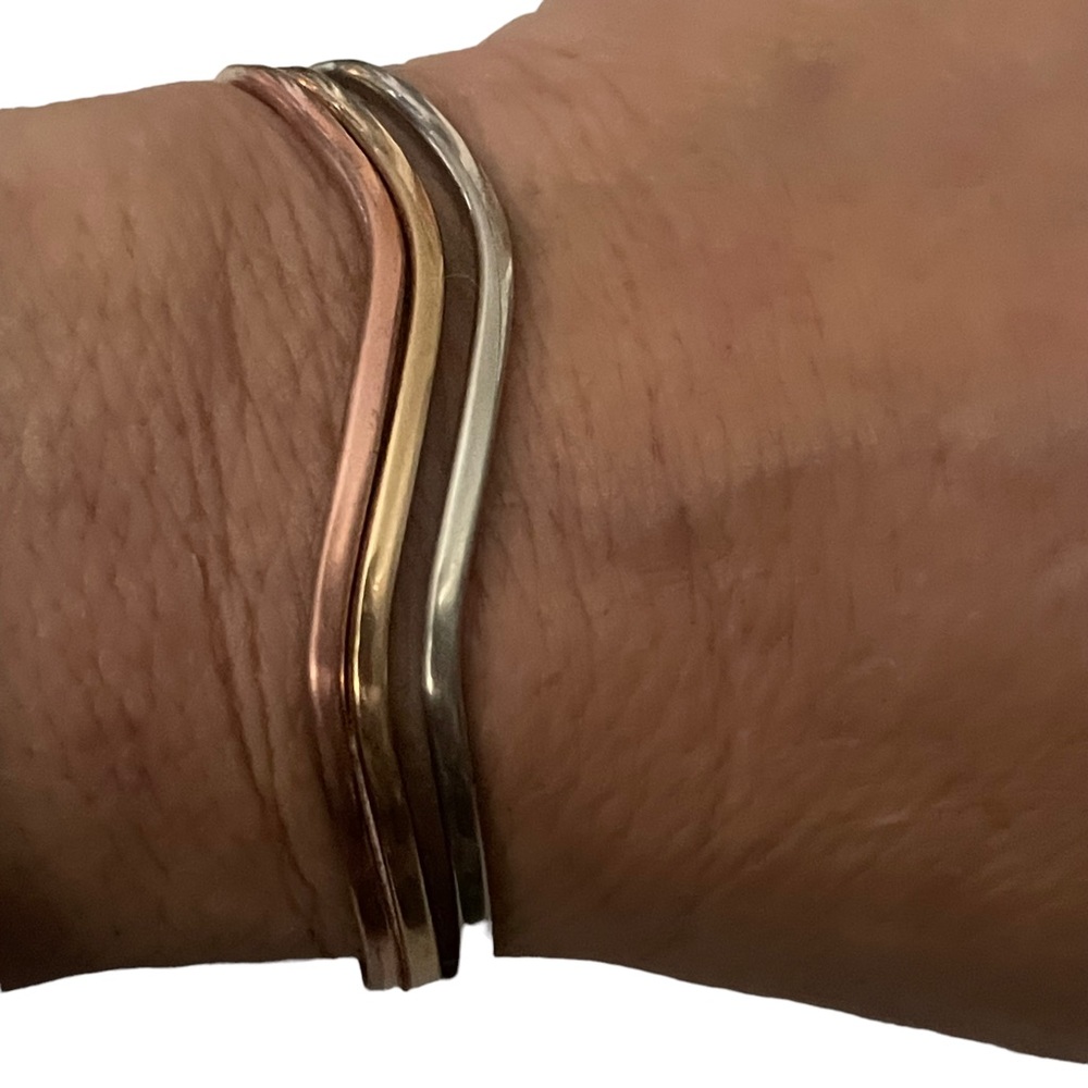 vintage Sergio Lub tri color cuff bracelet - Picture 3 of 7